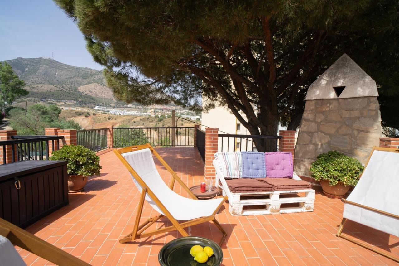 Casa Ancladero Big Rooftop Terrace, 2 Bedroom Guesthouse W Garden And View Fuengirola Ngoại thất bức ảnh